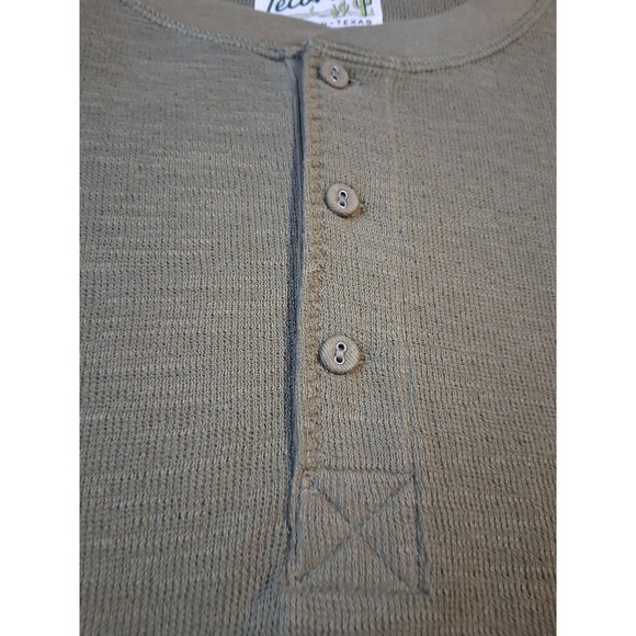 Tecovas Western Women's size Large Double Slub Goblincore Cropped Henley Shirt - Picture 4 of 12